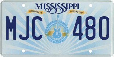 MS license plate MJC480