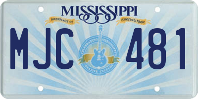 MS license plate MJC481