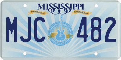 MS license plate MJC482