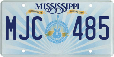 MS license plate MJC485