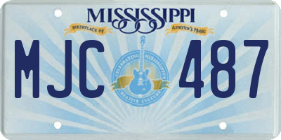 MS license plate MJC487