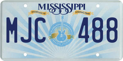 MS license plate MJC488