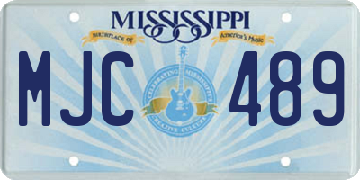 MS license plate MJC489