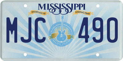 MS license plate MJC490