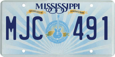 MS license plate MJC491