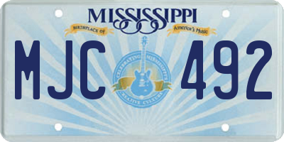 MS license plate MJC492