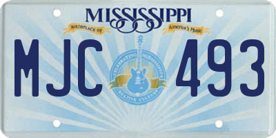 MS license plate MJC493