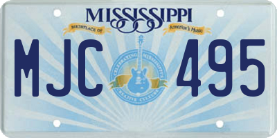 MS license plate MJC495