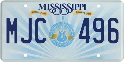 MS license plate MJC496