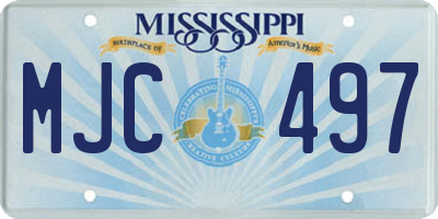 MS license plate MJC497
