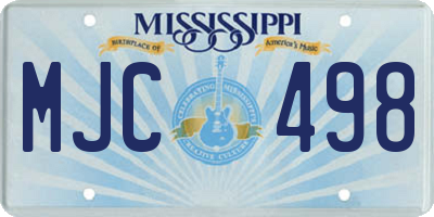 MS license plate MJC498