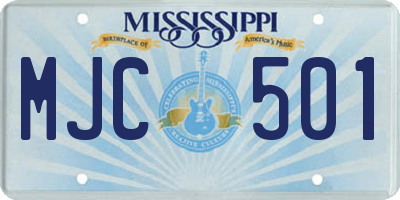 MS license plate MJC501