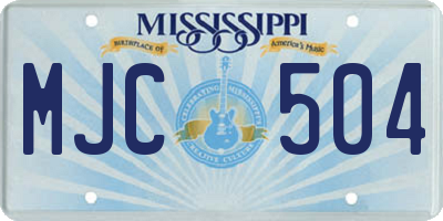 MS license plate MJC504