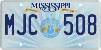 MS license plate MJC508