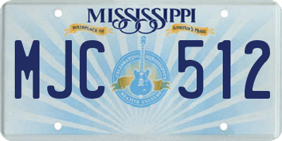 MS license plate MJC512