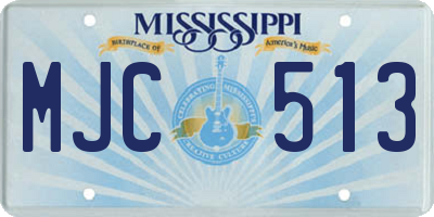 MS license plate MJC513