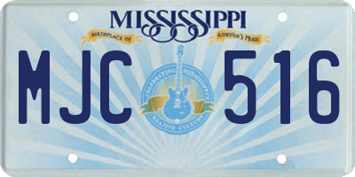 MS license plate MJC516