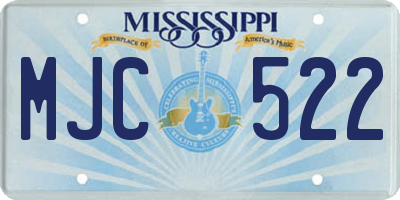 MS license plate MJC522
