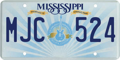 MS license plate MJC524