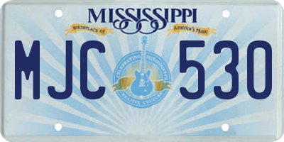 MS license plate MJC530