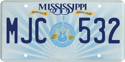 MS license plate MJC532