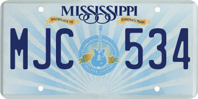 MS license plate MJC534
