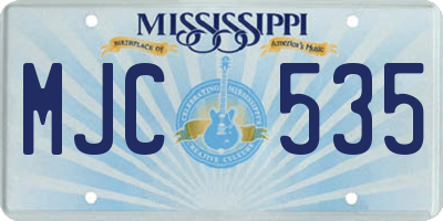 MS license plate MJC535