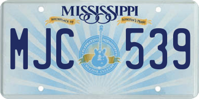 MS license plate MJC539