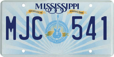 MS license plate MJC541