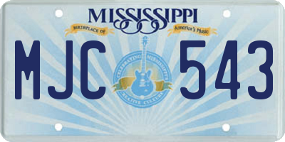 MS license plate MJC543