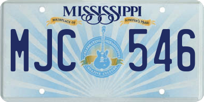 MS license plate MJC546