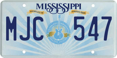 MS license plate MJC547