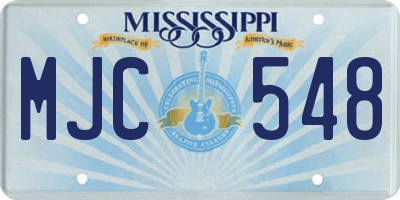 MS license plate MJC548