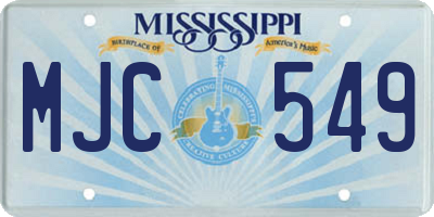 MS license plate MJC549