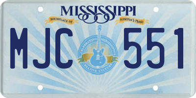 MS license plate MJC551