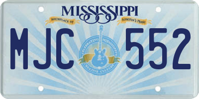 MS license plate MJC552
