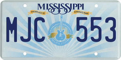 MS license plate MJC553
