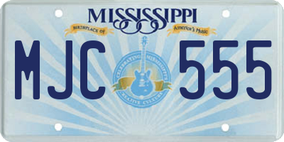 MS license plate MJC555
