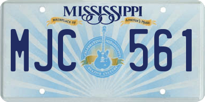MS license plate MJC561