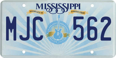 MS license plate MJC562