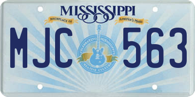 MS license plate MJC563