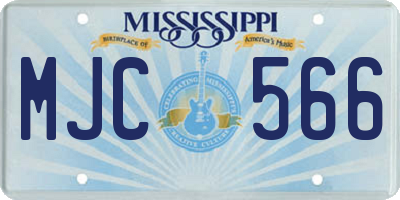 MS license plate MJC566