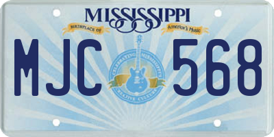 MS license plate MJC568