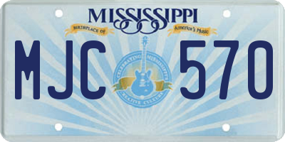 MS license plate MJC570