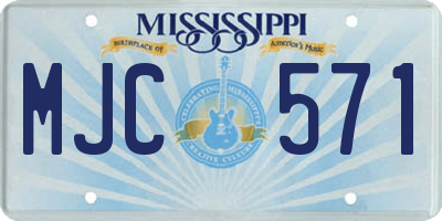 MS license plate MJC571