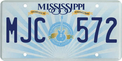 MS license plate MJC572