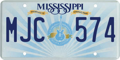 MS license plate MJC574
