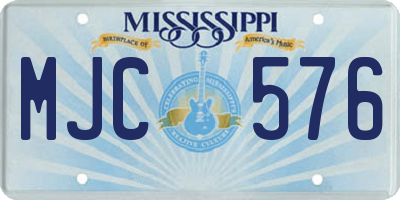 MS license plate MJC576