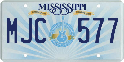 MS license plate MJC577