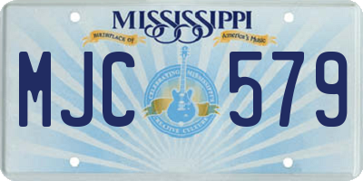 MS license plate MJC579